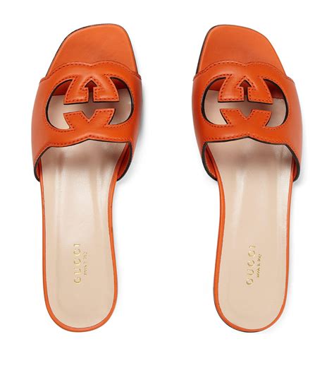 gucci orange sandal|Gucci interlocking sandals.